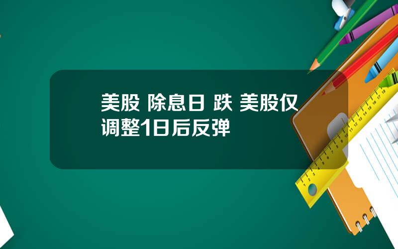 美股 除息日 跌 美股仅调整1日后反弹